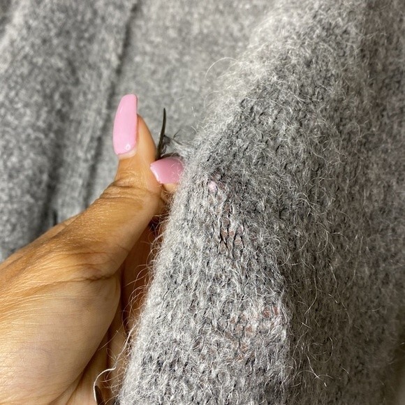 Mango Tricot Grey Long Mohair Cardigan S - Picture 3 of 5